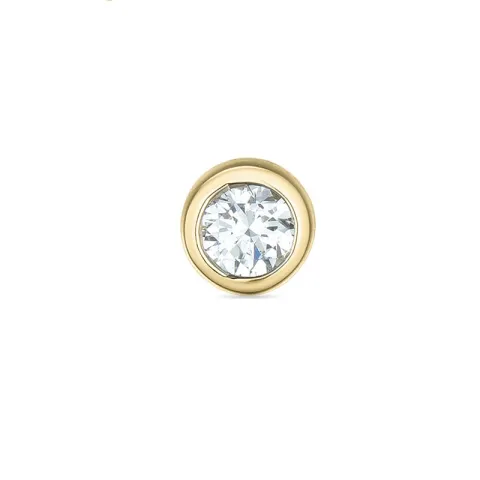 1 x 0,10 ct diamant solitaireørestik i 14 karat guld med diamant