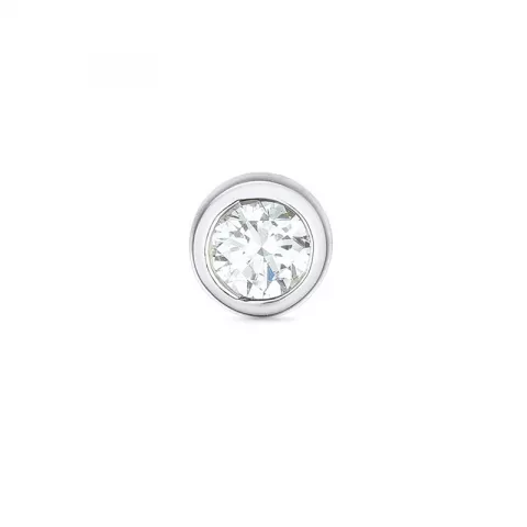 1 x 0,10 ct diamant solitaireørestik i 14 karat hvidguld med diamant 