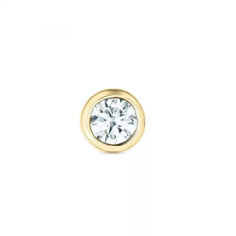 1 x 0,13 ct diamant solitaireørestik i 14 karat guld med diamant 