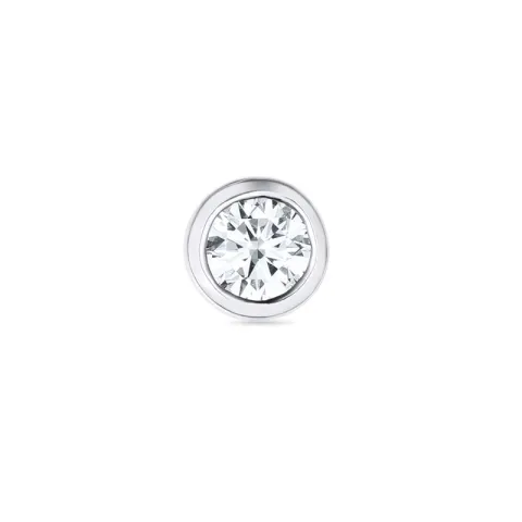 1 x 0,13 ct diamant solitaireørestik i 14 karat hvidguld med diamant