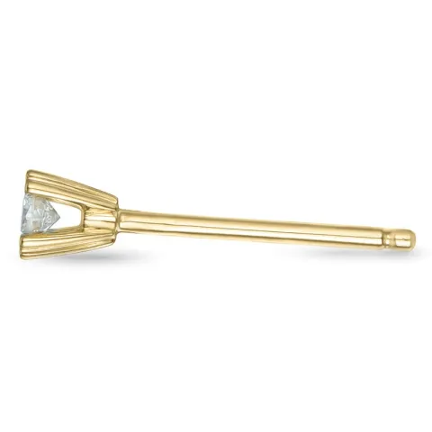 1 x 0,03 ct solitaireørestik i 14 karat guld med diamant 