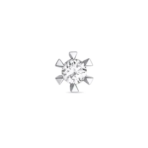 1 x 0,11 ct diamant solitaireørestik i 14 karat hvidguld med diamant 