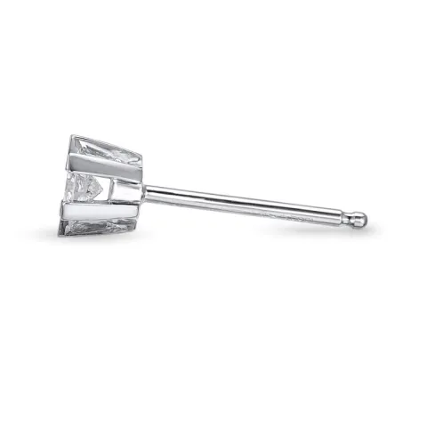 1 x 0,11 ct diamant solitaireørestik i 14 karat hvidguld med diamant 