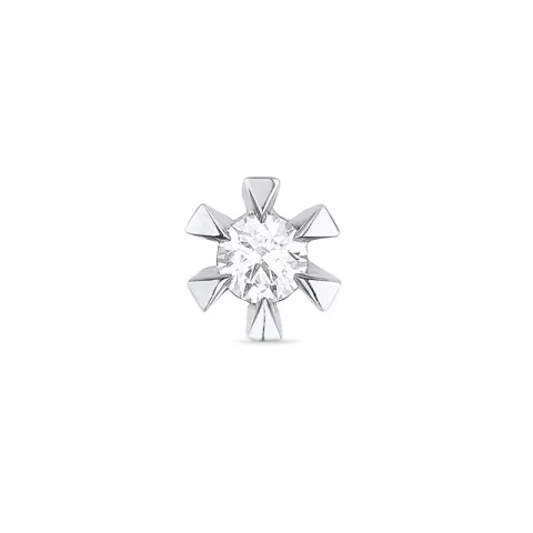 1 x 0,03 ct solitaireørestik i 14 karat hvidguld med diamant 