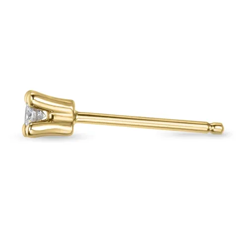 1 x 0,05 ct solitaireørestik i 14 karat guld med diamant