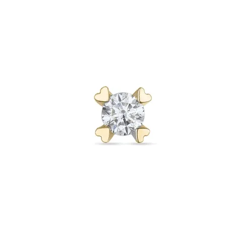 1 x 0,07 ct diamant solitaireørestik i 14 karat guld med diamant 