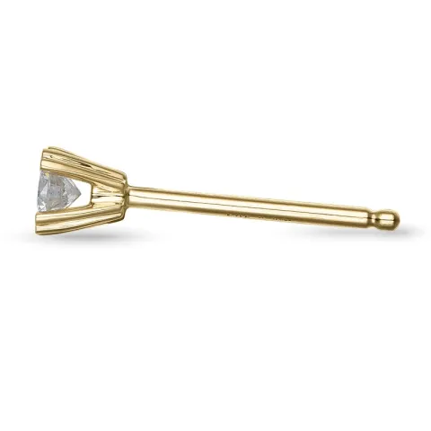 1 x 0,07 ct diamant solitaireørestik i 14 karat guld med diamant 
