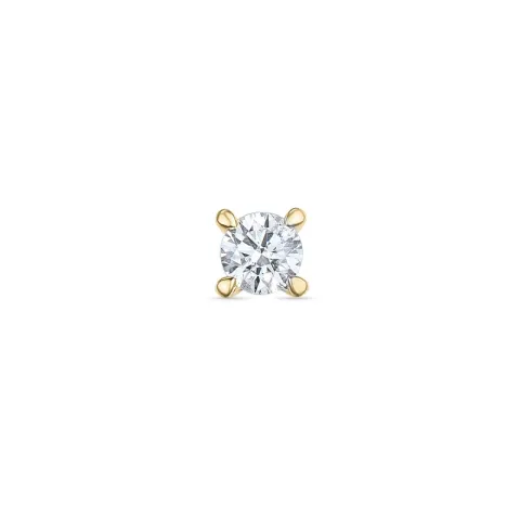 1 x 0,06 ct diamant solitaireørestik i 14 karat guld med diamant 