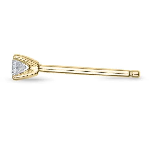 1 x 0,06 ct diamant solitaireørestik i 14 karat guld med diamant 