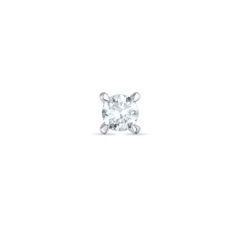 1 x 0,06 ct diamant solitaireørestik i 14 karat hvidguld med diamant 