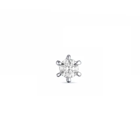 1 x 0,04 ct solitaireørestik i 14 karat hvidguld med diamant 