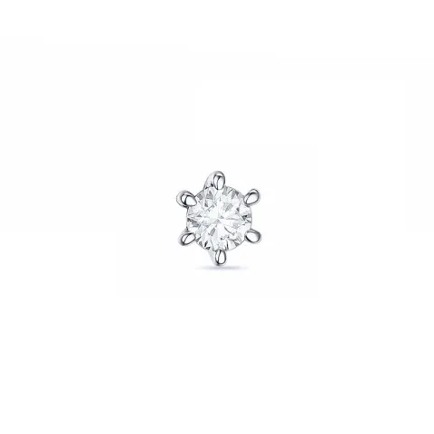 1 x 0,05 ct solitaireørestik i 14 karat hvidguld med diamant 