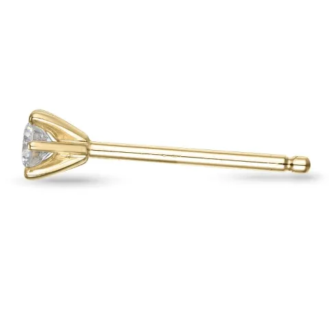 1 x 0,07 ct diamant solitaireørestik i 14 karat guld med diamant