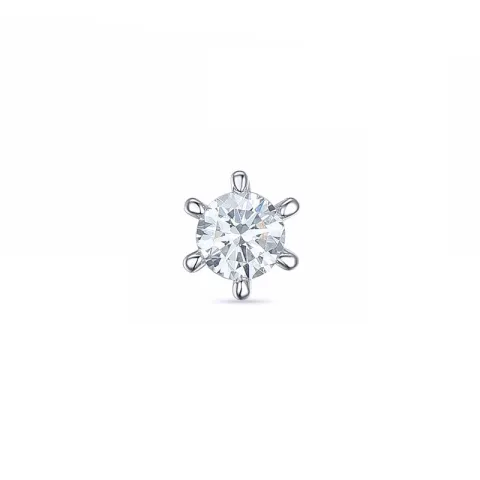 1 x 0,07 ct diamant solitaireørestik i 14 karat hvidguld med diamant 
