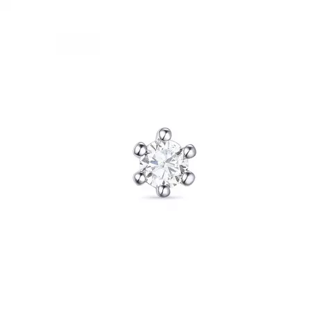 1 x 0,04 ct solitaireørestik i 14 karat hvidguld med diamant 