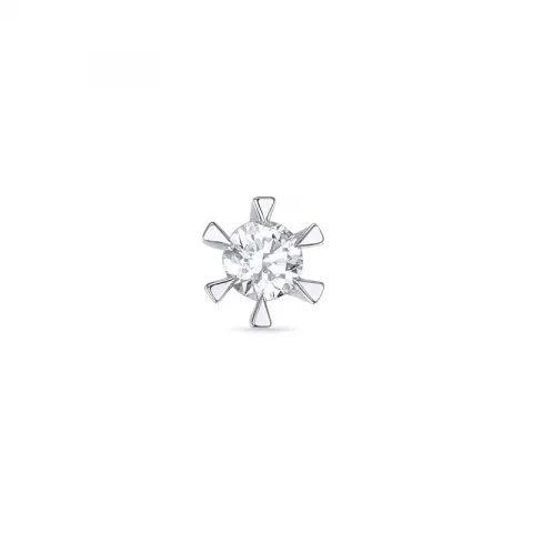 1 x 0,07 ct diamant solitaireørestik i 14 karat hvidguld med diamant 