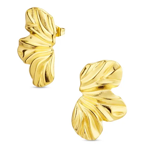 vandfaste blomster øreringe i forgyldt stål - OCEANA