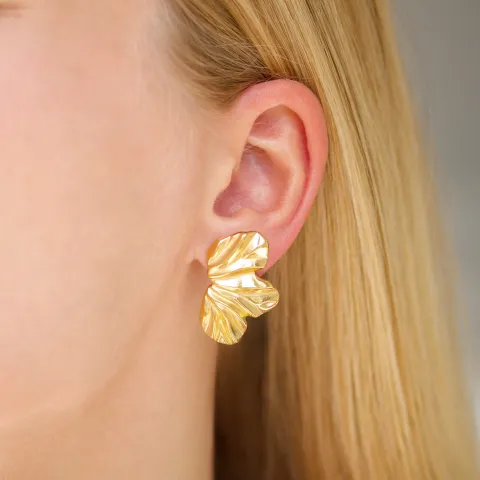 vandfaste blomster øreringe i forgyldt stål - OCEANA