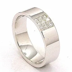 diamant vielsesring i 14 karat hvidguld 0,149 ct