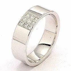 diamant vielsesring i 14 karat hvidguld 0,149 ct