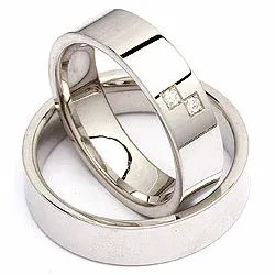 Vielsesringe i sølv 0,030 ct