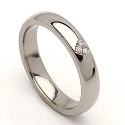 Vielsesring i titanium 0,03 ct