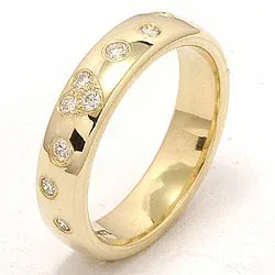 Vielsesring i 9 karat guld 0,225 ct