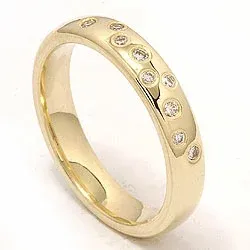 stjernedrys vielsesring i 14 karat guld 0,126 ct