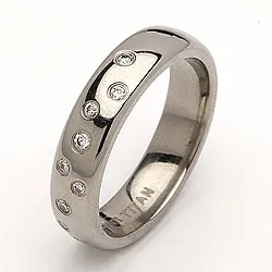 Vielsesring i titanium 0,126 ct