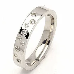 Vielsesring i sølv 0,126 ct