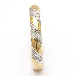 vielsesring i 14 karat guld.- og hvidguld 0,048 ct
