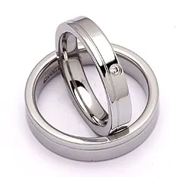 Vielsesringe i stål 0,02 ct