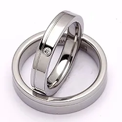 Vielsesringe i stål 0,02 ct
