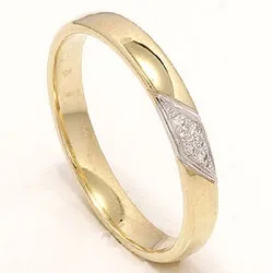 Kollektionsprøve ring i 14 karat guld.- og hvidguld 0,032 ct