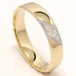 Kollektionsprøve ring i 14 karat guld.- og hvidguld 0,048 ct