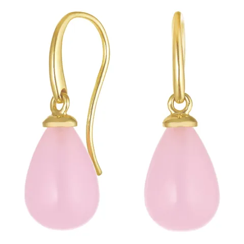 øreringe i 9 karat guld med rosa krystal