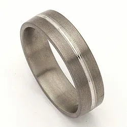 Vielsesring i 14 karat titanium og hvidguld