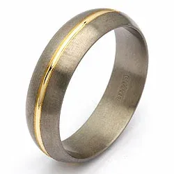 Vielsesring i titanium og alm. guld