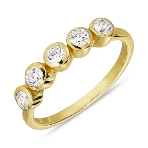 zirkon ring i forgyldt sølv - Bubbly Sparkle