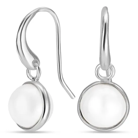 runde perle øreringe i sølv - Loom Stones