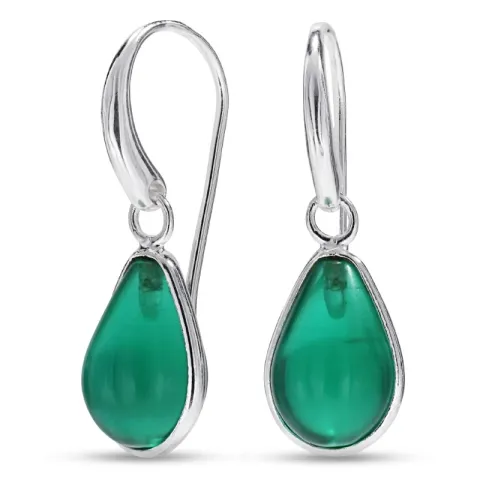 dråbe aqua krystal øreringe i sølv - Loom Stones
