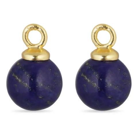 8 mm lapis lazuli vedhæng til øreringe i forgyldt sølv