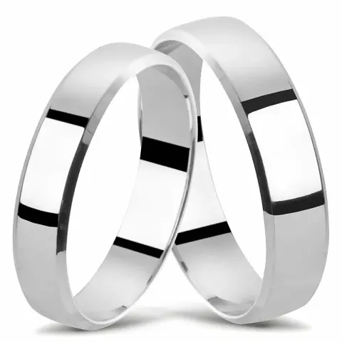 vielsesringe i 14 karat hvidguld - sæt