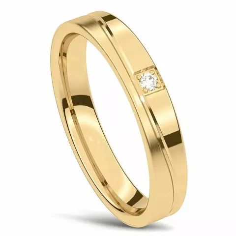 Elegant Damering i 14 karat guld 0,020 ct