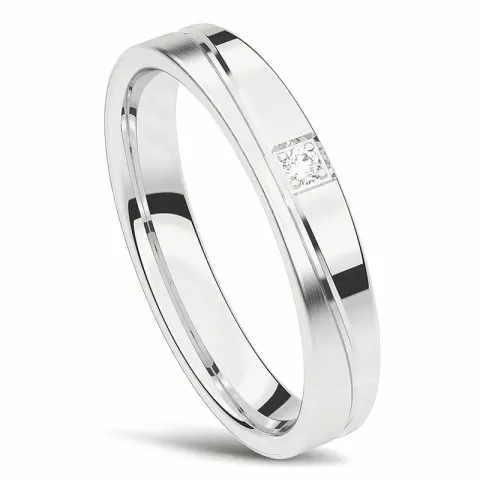 Elegant Damering i 14 karat hvidguld 0,02 ct
