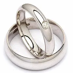 Vielsesringe i sølv 0,05 ct