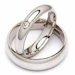 Vielsesringe i sølv 0,05 ct