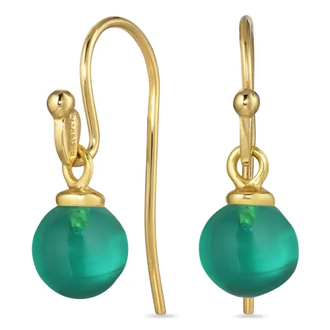 8 mm aqua krystal ørekroge i forgyldt sølv