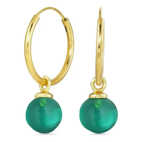18 mm aqua krystal creoler i forgyldt sølv