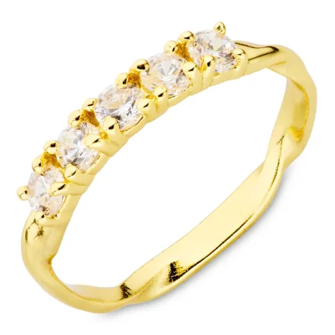 zirkon ring i forgyldt messing - Eliné